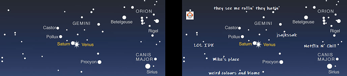 meme night sky before and after