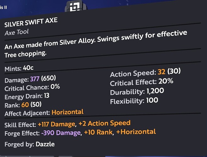 silver swift axe